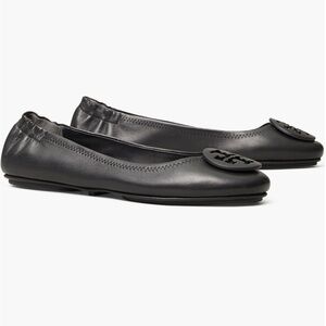 Tory Burch Black Minnie Travel Flats 13M